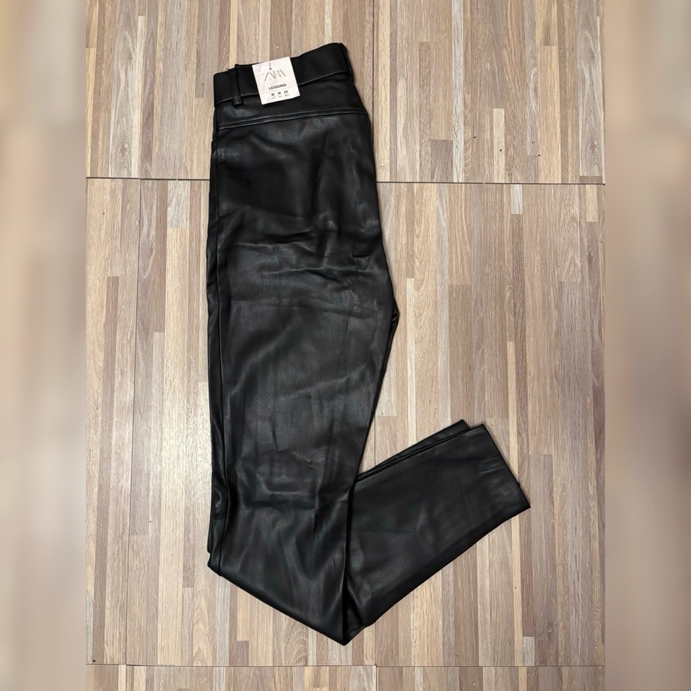 Black Faux Leather Pants